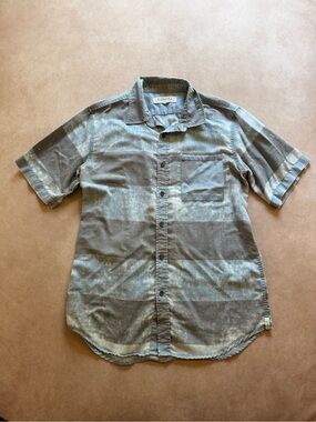 Ezekiel Men's Short Sleeve Washed Stripe Shirt - Gray & Blue • size medium